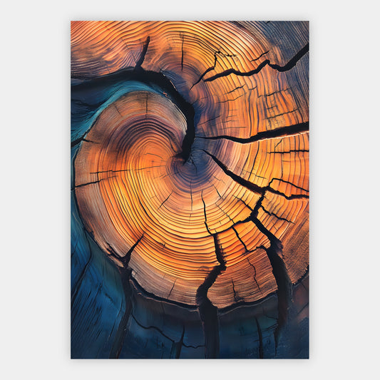 Baumringe mit blauem Schatten Poster – Freisteller