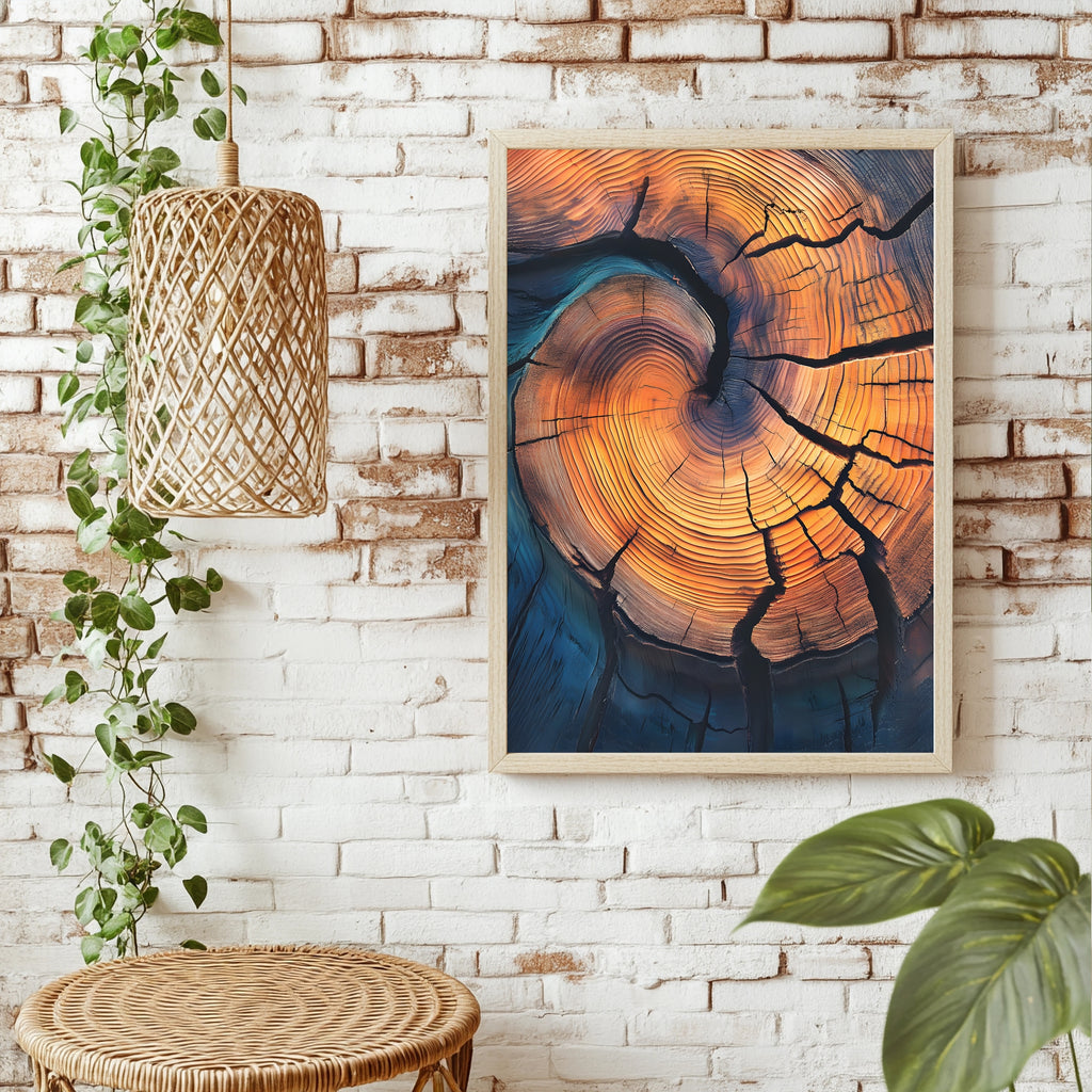 Baumringe mit blauem Schatten Poster – Raumansicht 1