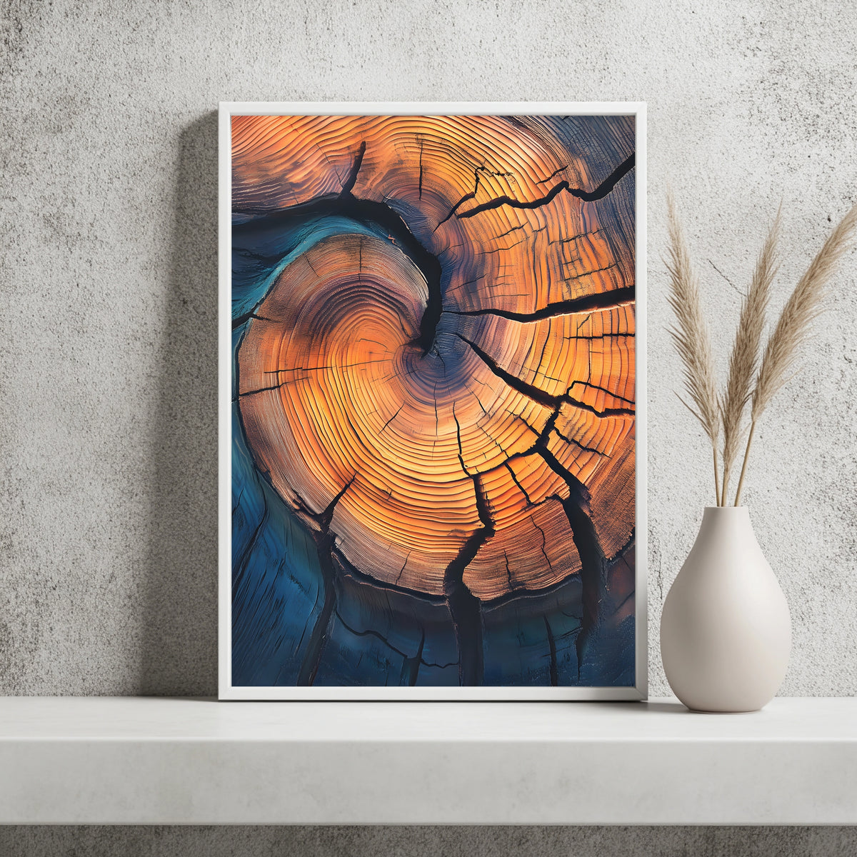 Baumringe mit blauem Schatten Poster – Raumansicht 2