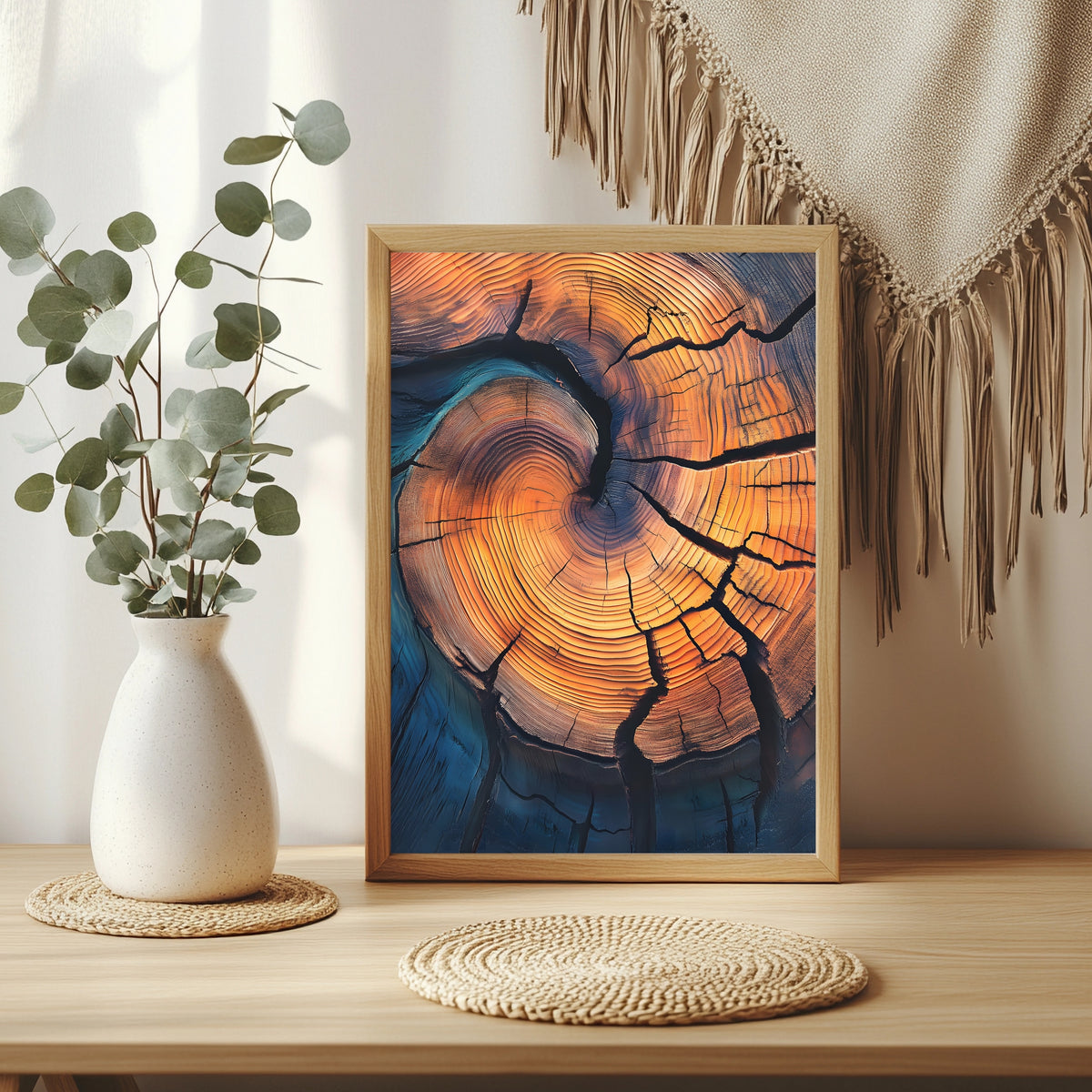 Baumringe mit blauem Schatten Poster – Raumansicht 3