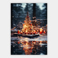 Weihnachtsbaum am stillen Wasser Poster – Freisteller