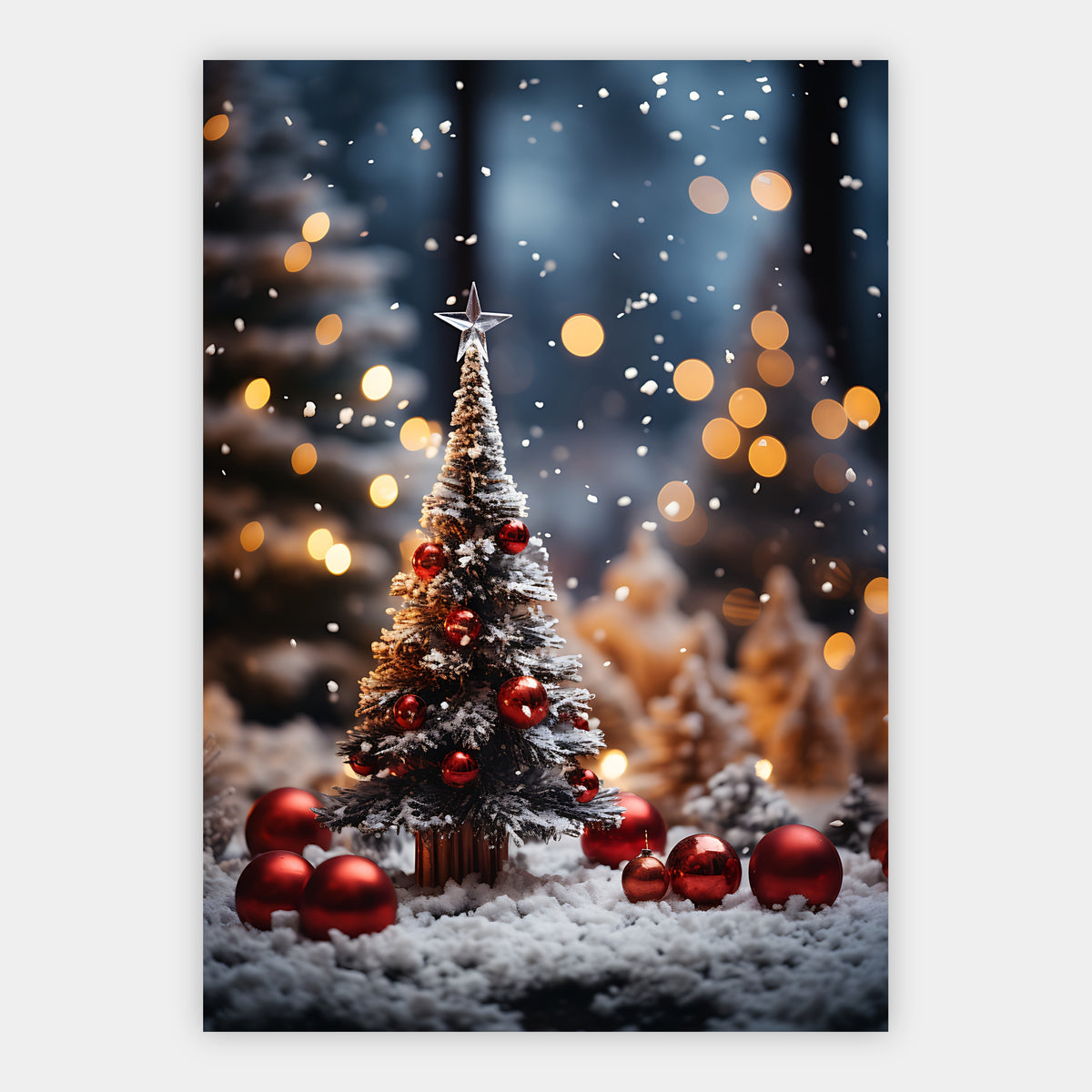 Weihnachtsbaum mit warmem Bokeh Poster – Freisteller