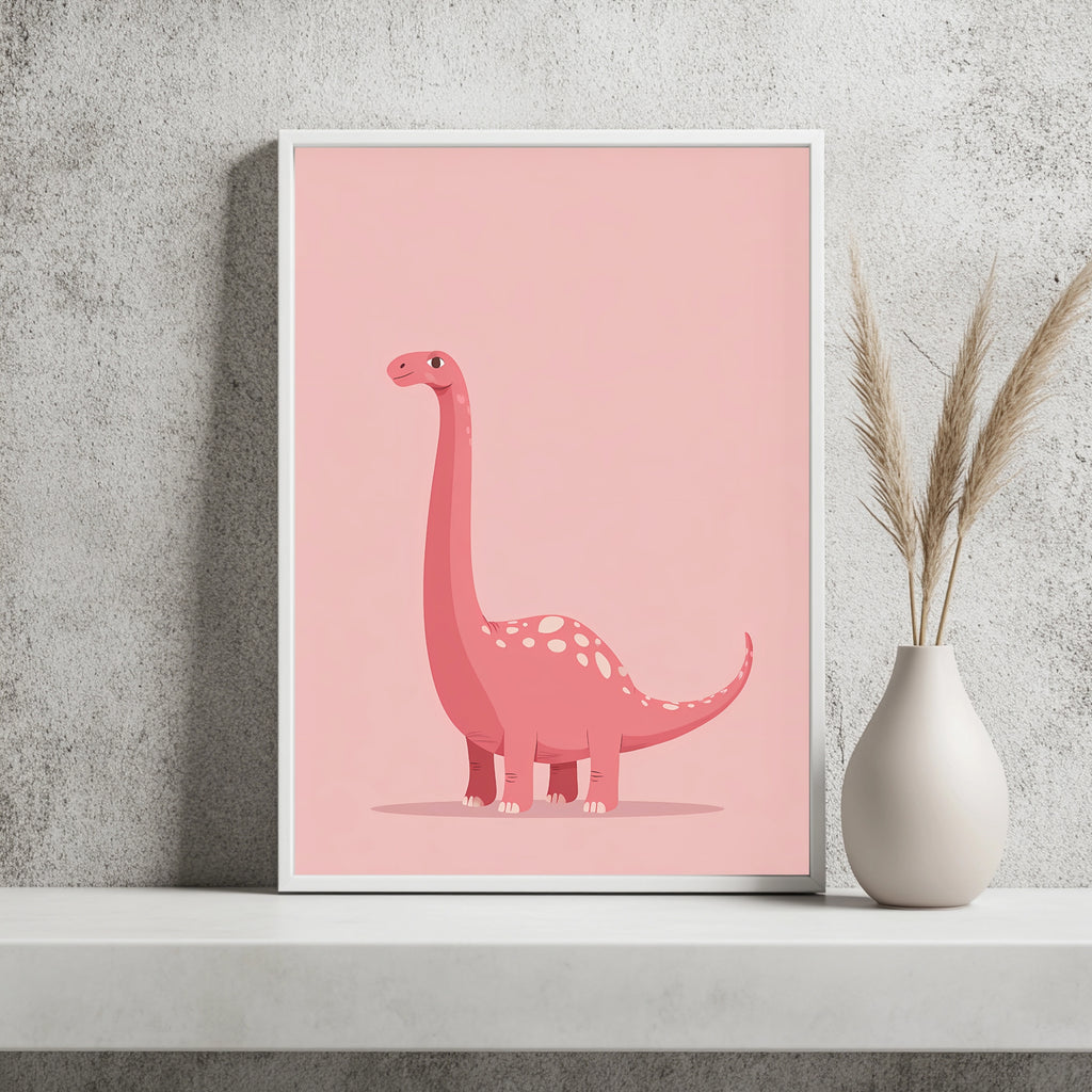 Rosa Langhals-Dinosaurier Poster – Raumansicht 2