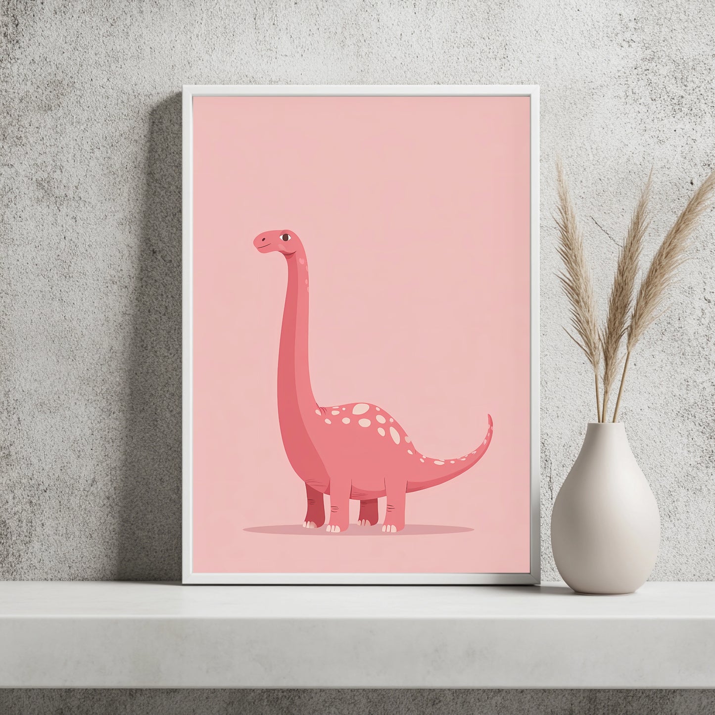Rosa Langhals-Dinosaurier Poster – Raumansicht 2