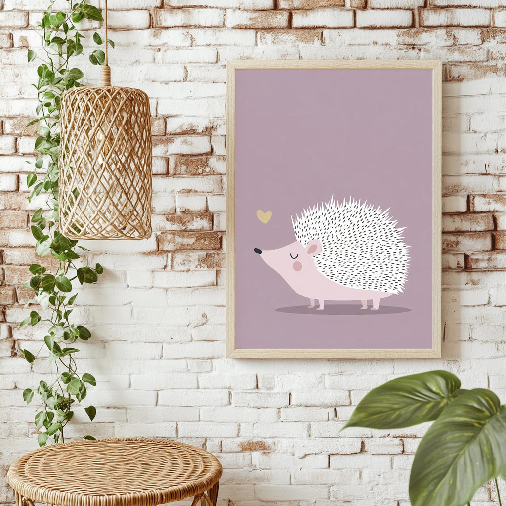 Kleiner Igel in Pastell Poster – Raumansicht 1