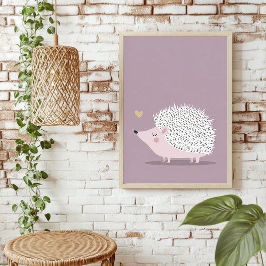Kleiner Igel in Pastell Poster – Raumansicht 1