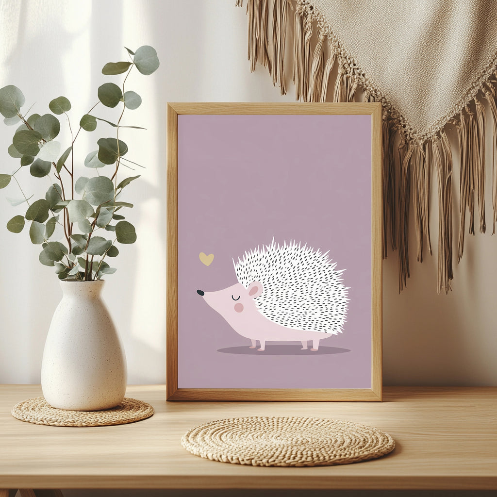 Kleiner Igel in Pastell Poster – Raumansicht 3