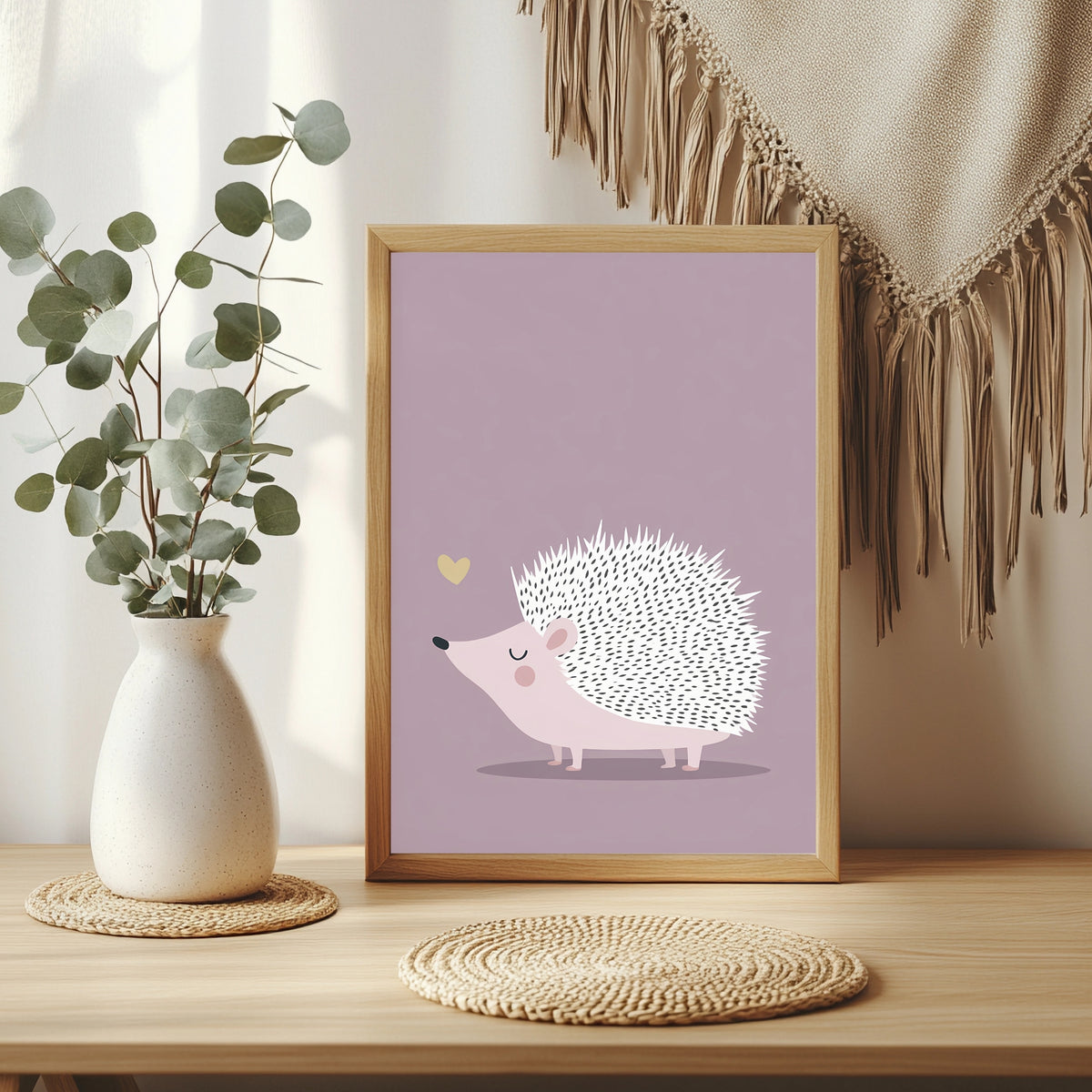 Kleiner Igel in Pastell Poster – Raumansicht 3
