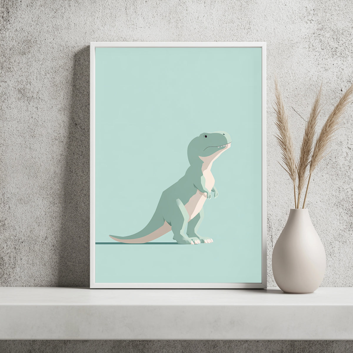 Kleiner T-Rex in Mint Poster – Raumansicht 2