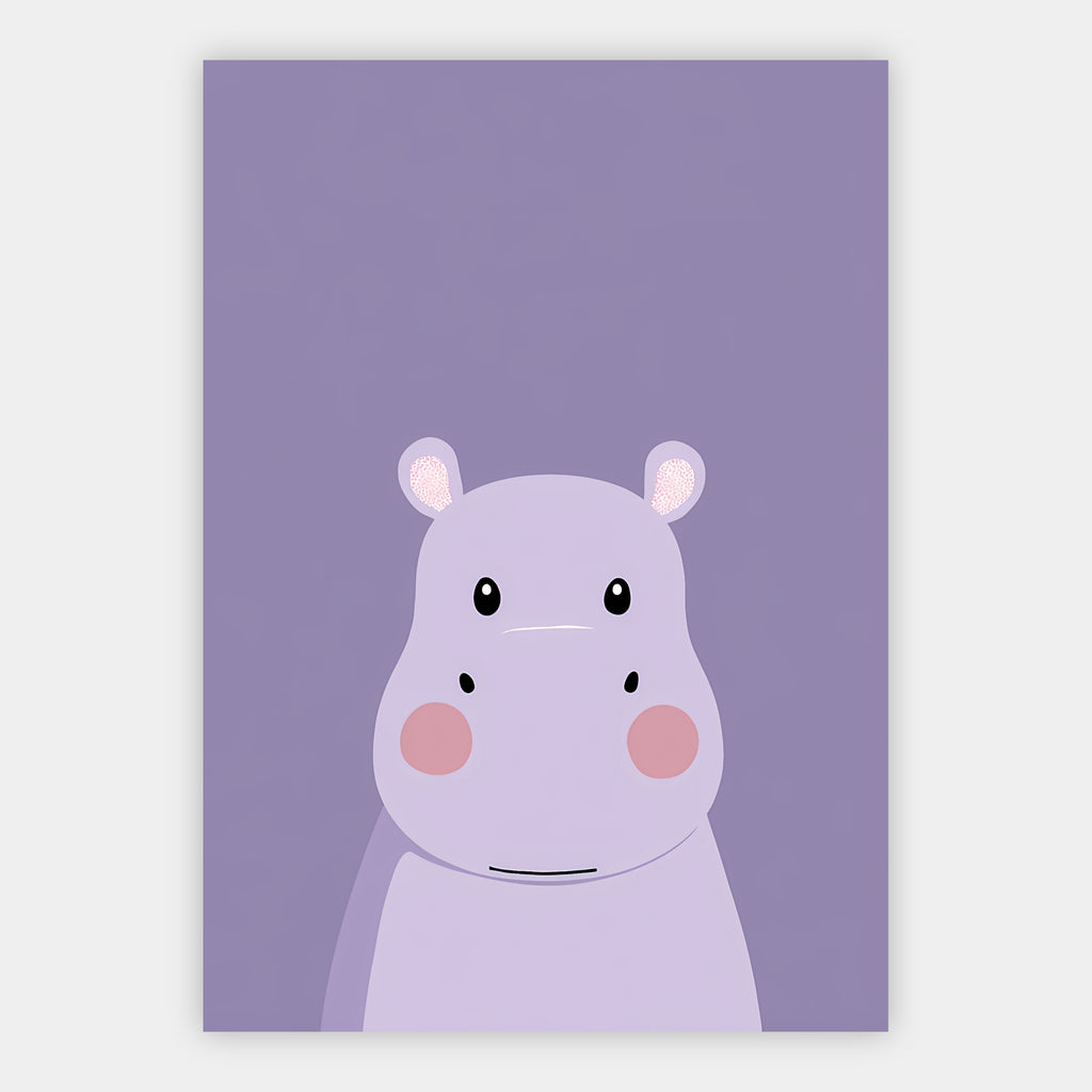 Nilpferd in Flieder Poster – Freisteller