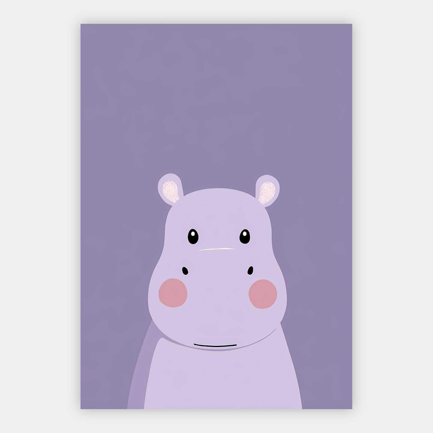 Nilpferd in Flieder Poster – Freisteller
