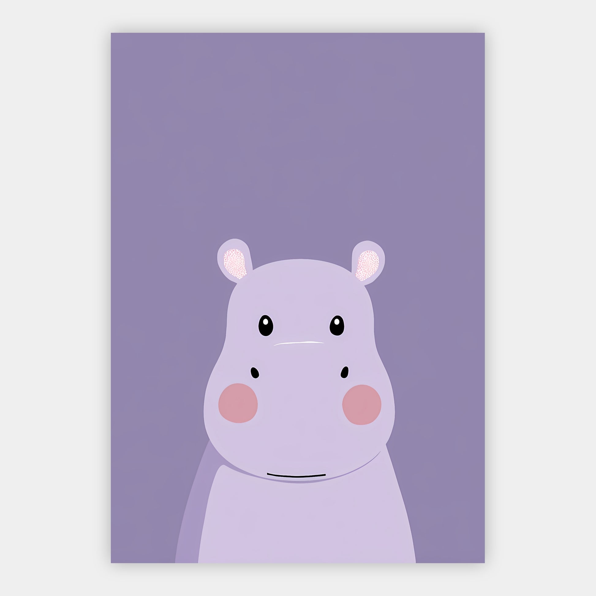 Nilpferd in Flieder Poster – Freisteller