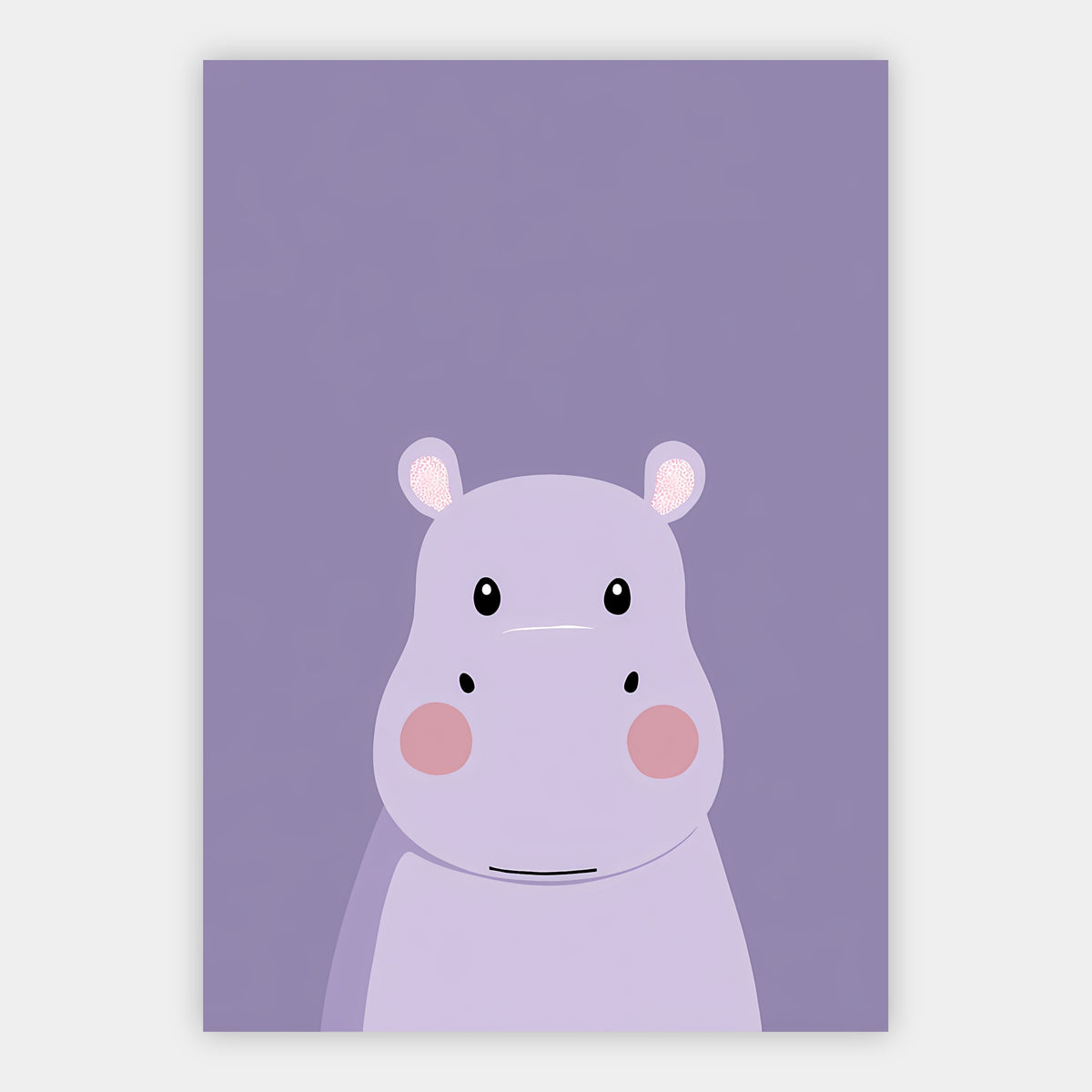 Nilpferd in Flieder Poster – Freisteller