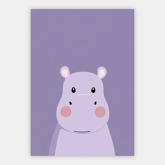 Nilpferd in Flieder Poster – Freisteller