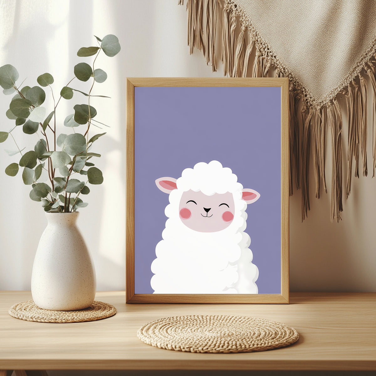 Lächelndes Lämmchen Poster – Raumansicht 3
