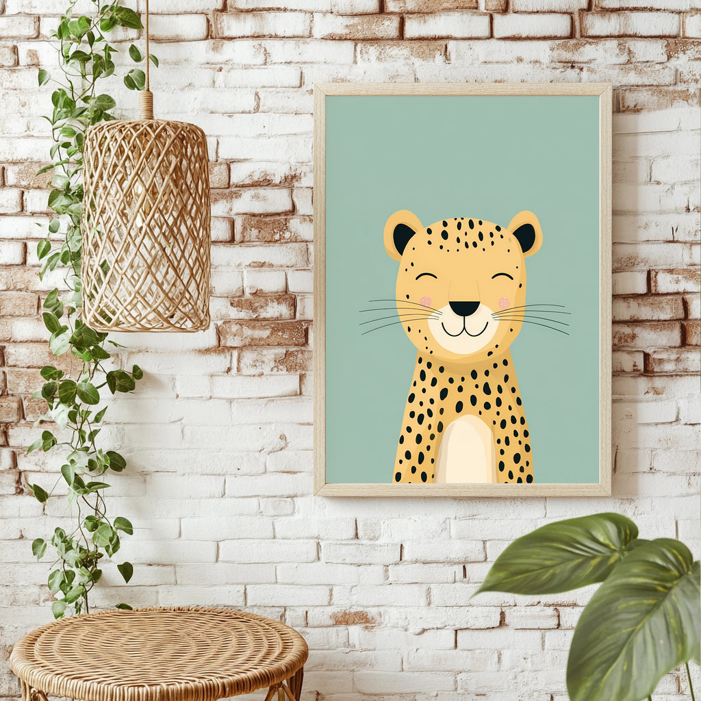 Lächelnder Leopard Poster – Raumansicht 1