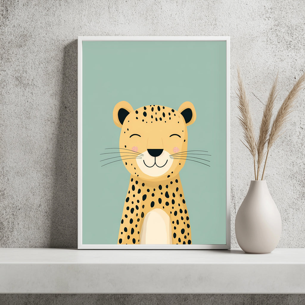 Lächelnder Leopard Poster – Raumansicht 2