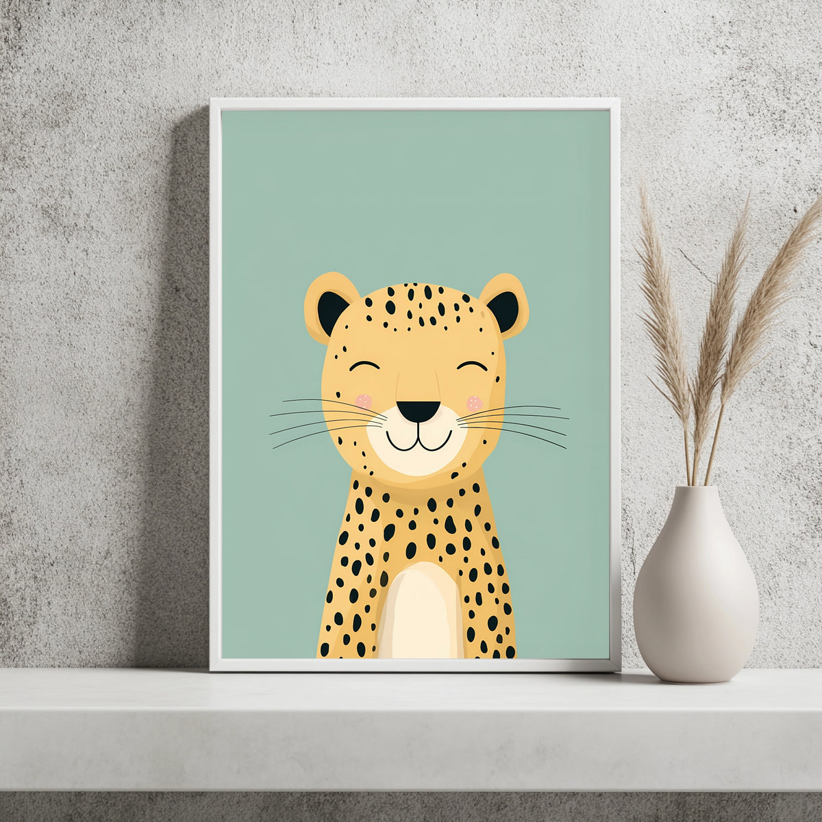 Lächelnder Leopard Poster – Raumansicht 2