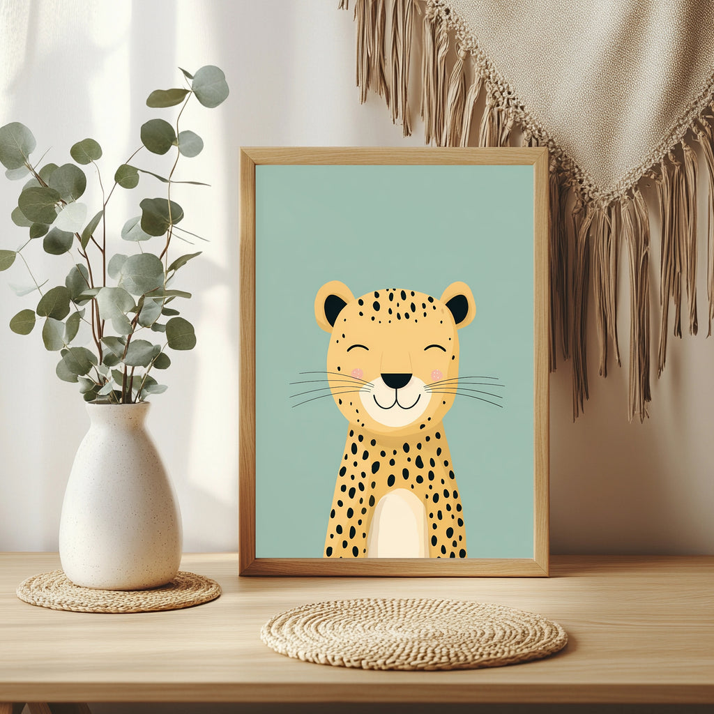Lächelnder Leopard Poster – Raumansicht 3