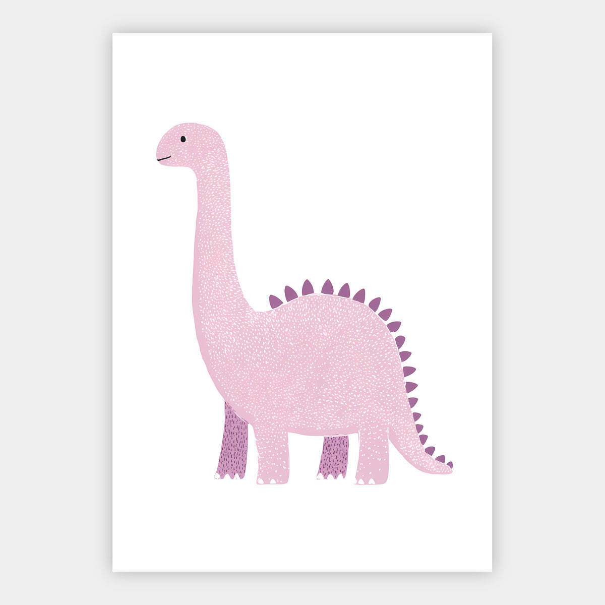 Rosa Langhals-Dinosaurier mit Stacheln Poster – Freisteller