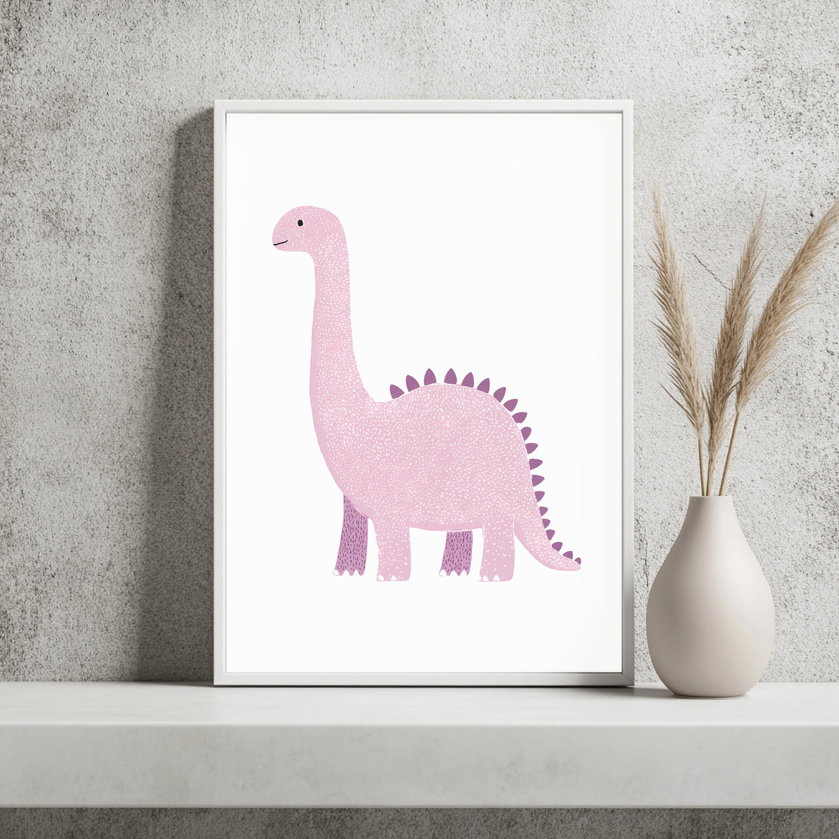 Rosa Langhals-Dinosaurier mit Stacheln Poster – Raumansicht 2