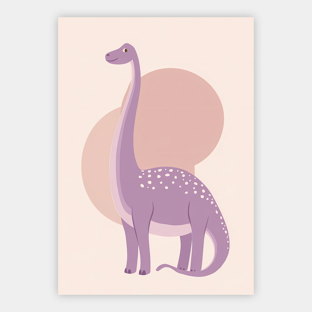 Violetter Langhals-Dinosaurier Poster – Freisteller