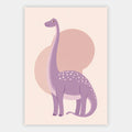 Violetter Langhals-Dinosaurier Poster – Freisteller