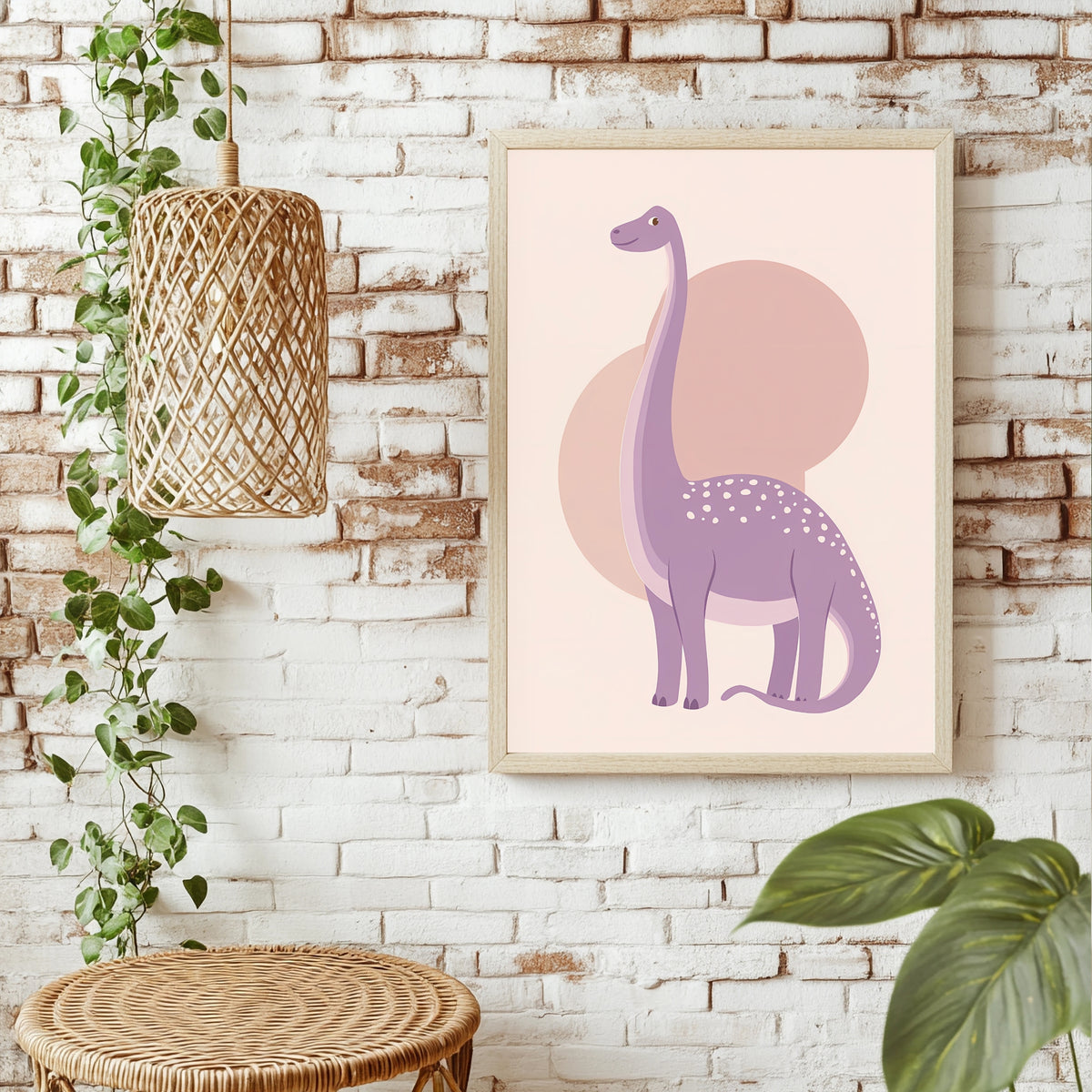 Violetter Langhals-Dinosaurier Poster – Raumansicht 1