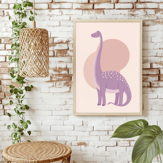 Violetter Langhals-Dinosaurier Poster – Raumansicht 1