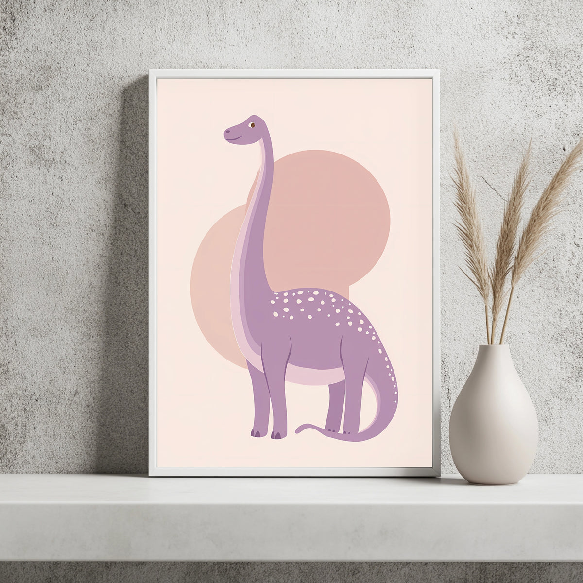 Violetter Langhals-Dinosaurier Poster – Raumansicht 2