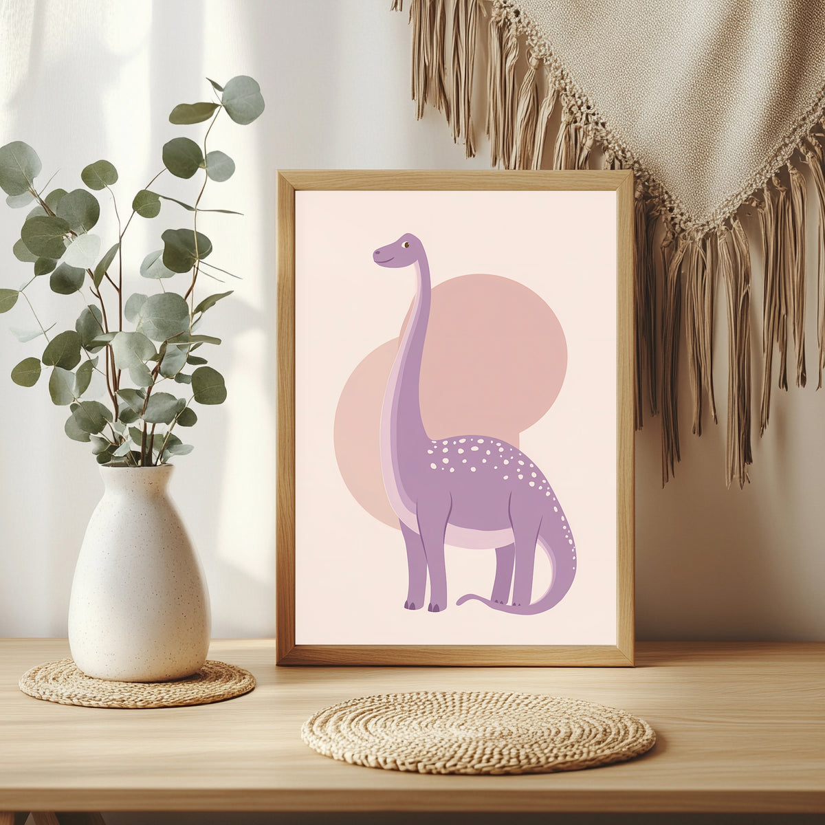 Violetter Langhals-Dinosaurier Poster – Raumansicht 3