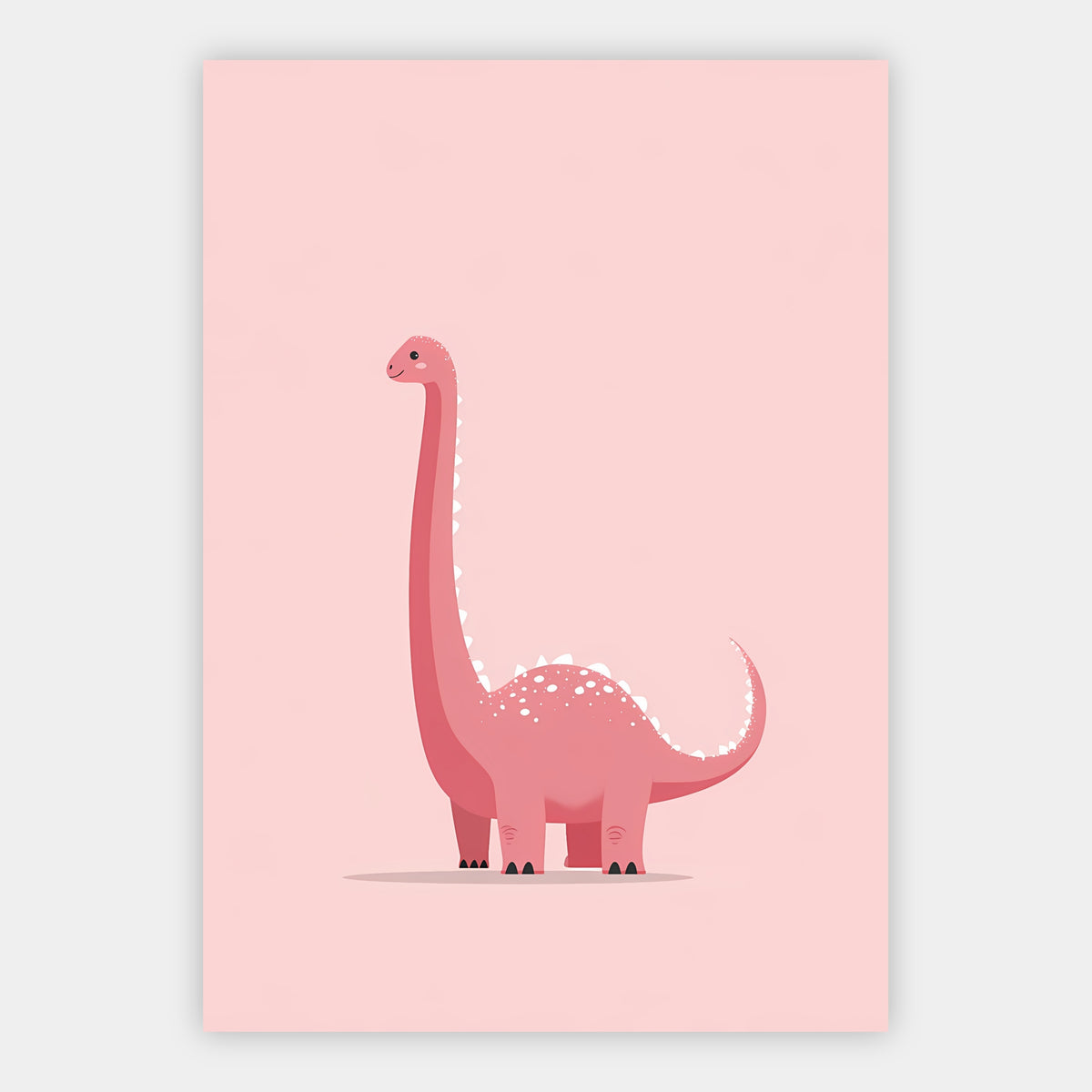 Rosa Langhals-Dinosaurier in Pastell Poster – Freisteller