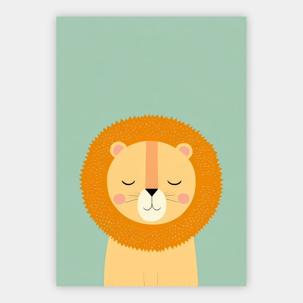 Schlafender Löwe in Pastell Poster – Freisteller