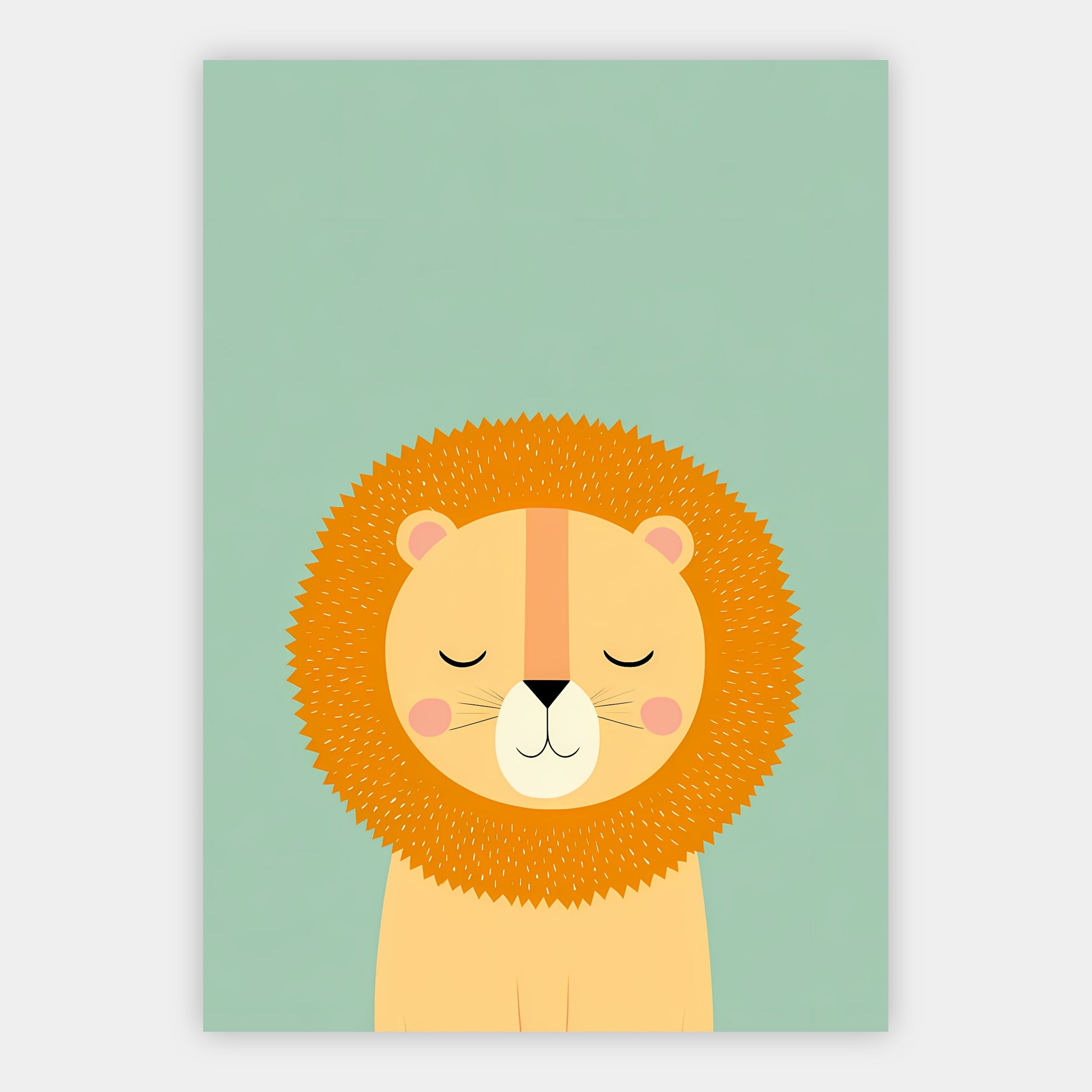 Schlafender Löwe in Pastell Poster – Freisteller