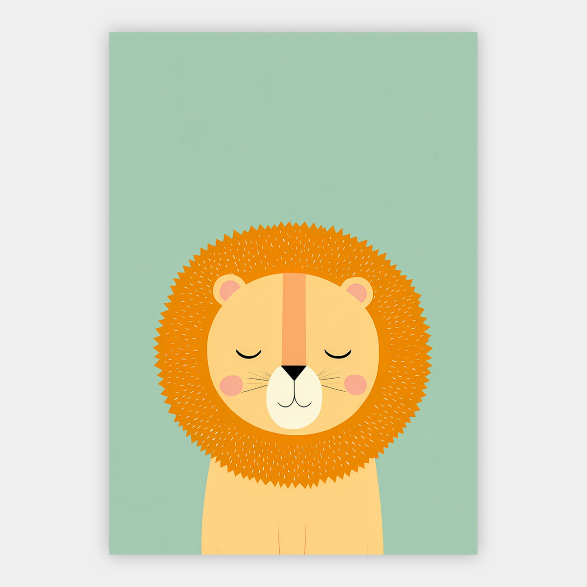 Schlafender Löwe in Pastell Poster – Freisteller