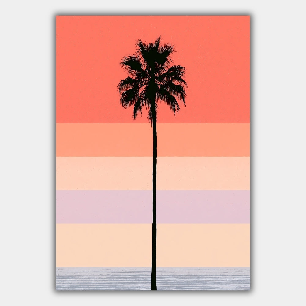Palme Retro Sonnenuntergang Poster – Produktansicht 1