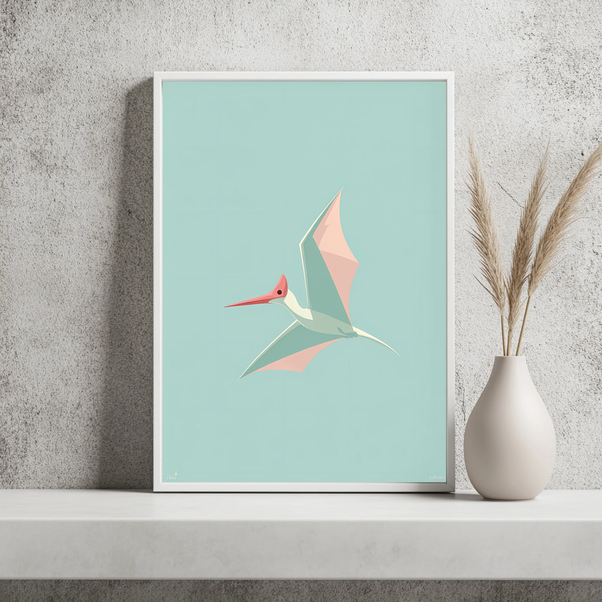 Kolibri in Papieroptik Poster – Raumansicht 2