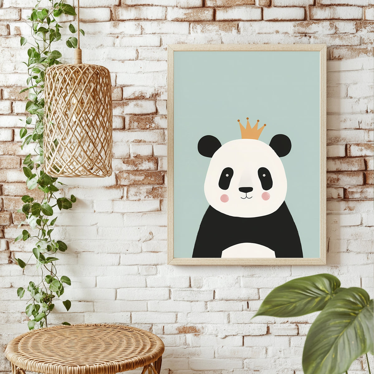 Panda mit Krone Poster – Raumansicht 1