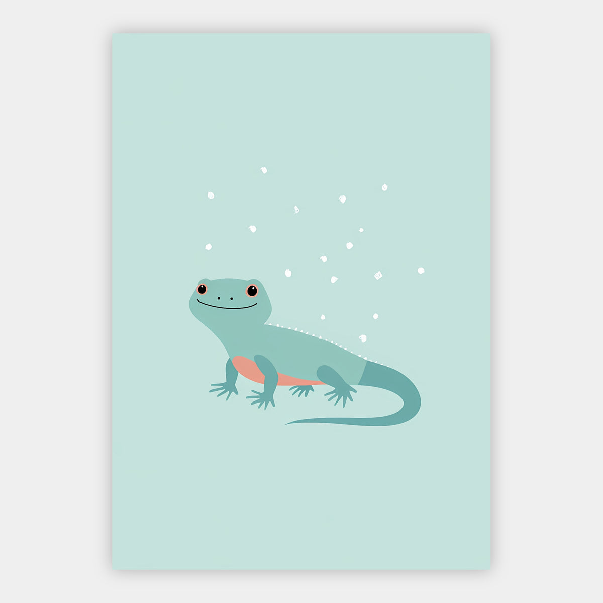 Kleine Eidechse in Mint Poster – Freisteller