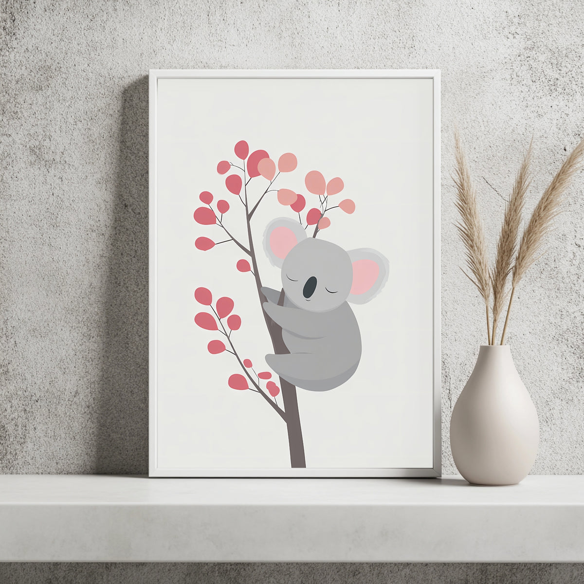 Schlafender Koala am Zweig Poster – Raumansicht 2