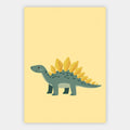 Grüner Stegosaurus auf Gelb Poster – Freisteller