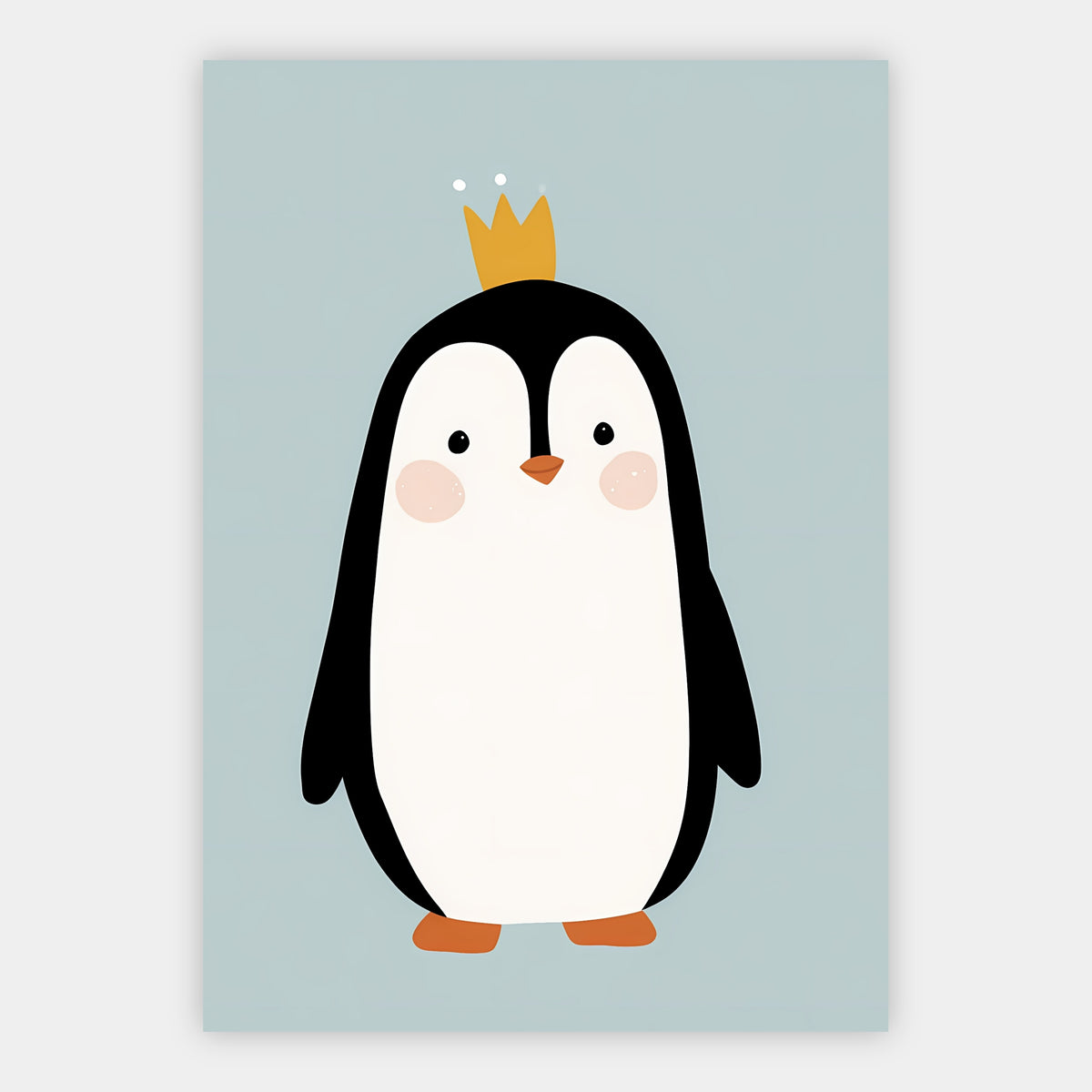 Pinguin mit Krone Poster – Freisteller