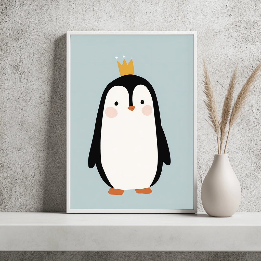 Pinguin mit Krone Poster – Raumansicht 2