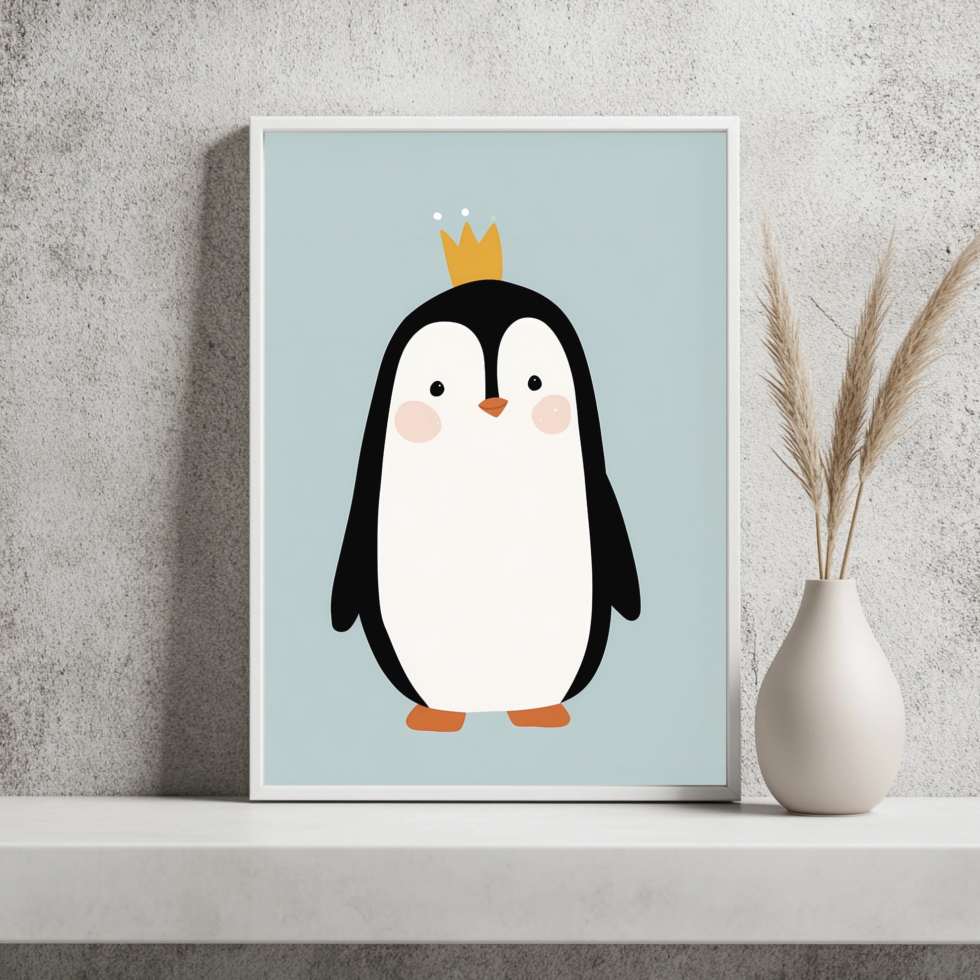 Pinguin mit Krone Poster – Raumansicht 2