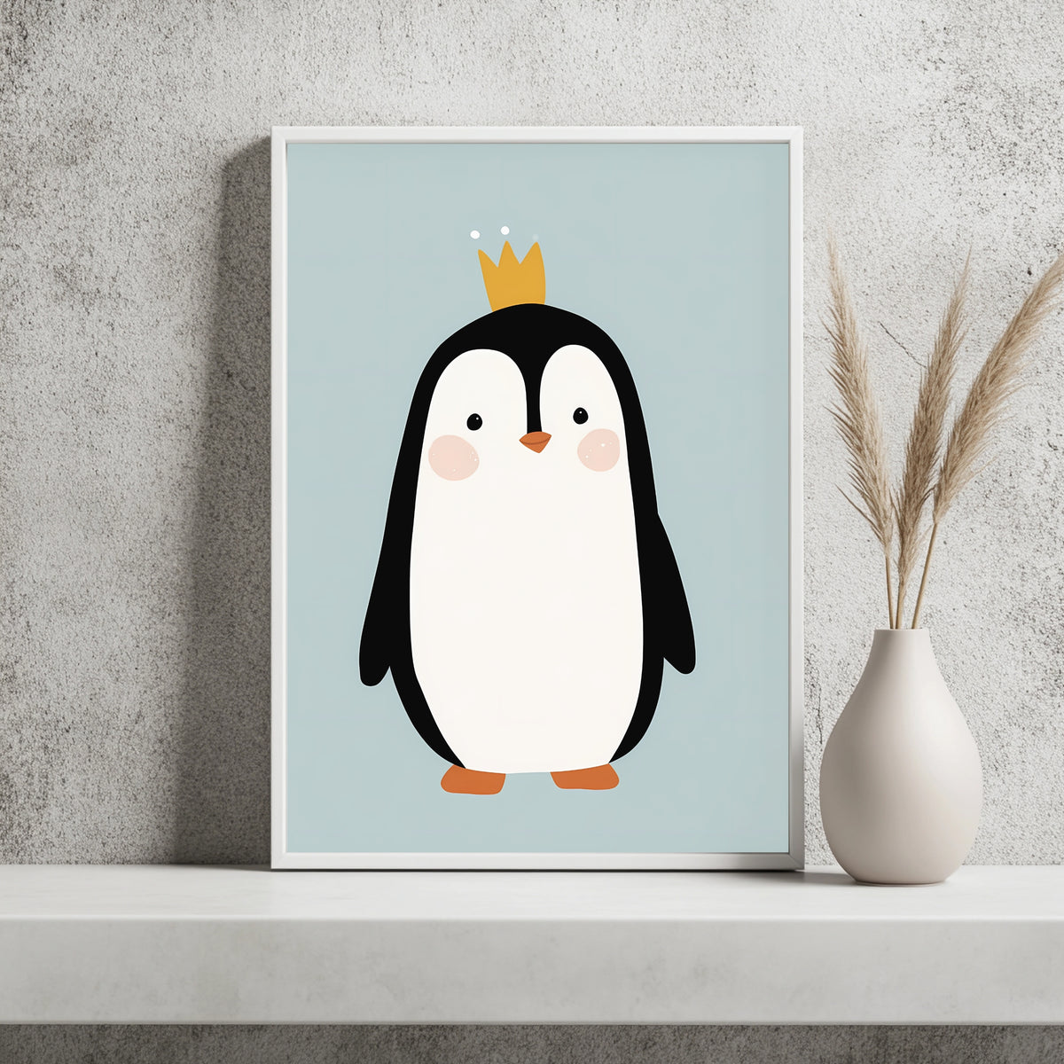 Pinguin mit Krone Poster – Raumansicht 2