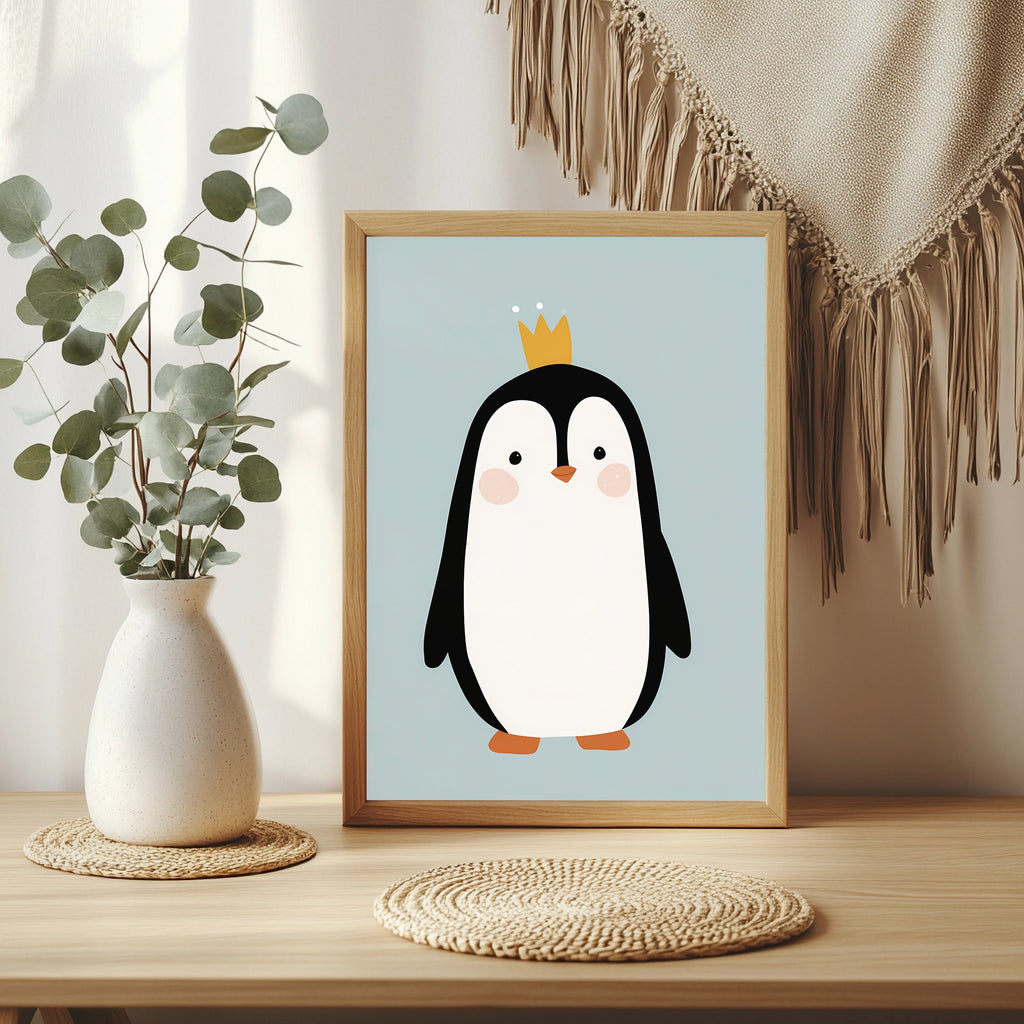 Pinguin mit Krone Poster – Raumansicht 3