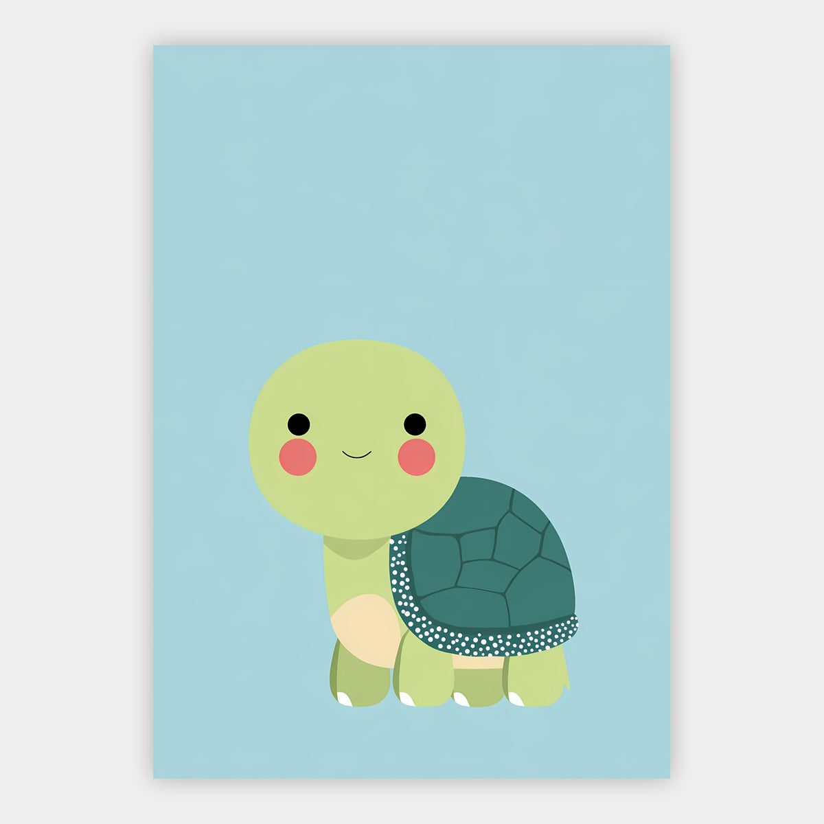 Kleine Schildkröte in Mint Poster – Freisteller