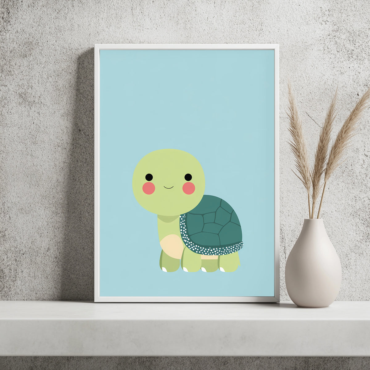 Kleine Schildkröte in Mint Poster – Raumansicht 2