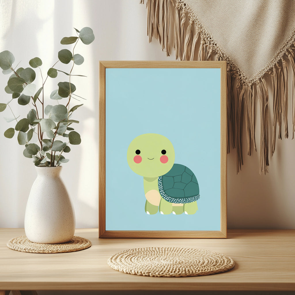 Kleine Schildkröte in Mint Poster – Raumansicht 3