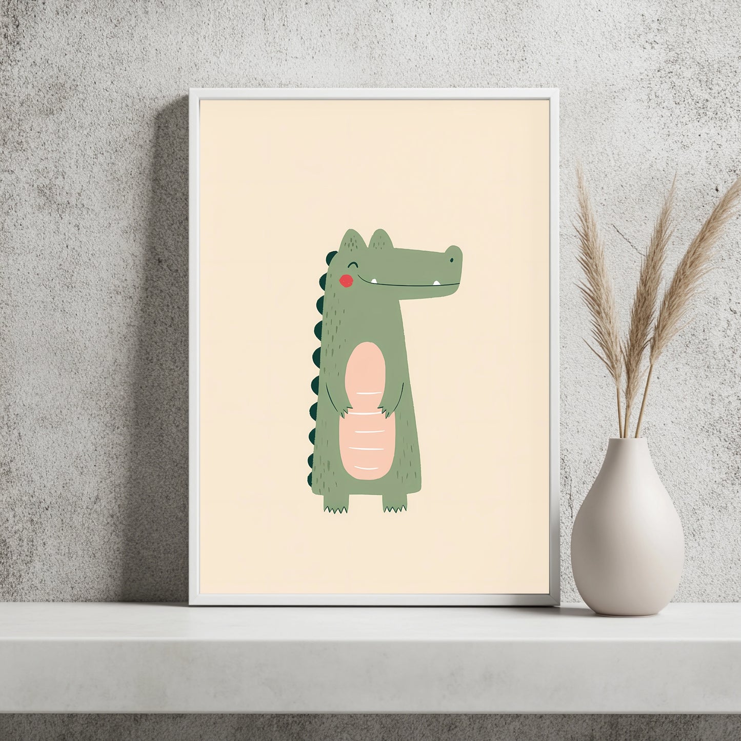 Kleines Krokodil in Grün Poster – Raumansicht 2